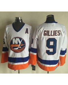 Islanders #9 Clark Gillies White CCM Throwback Stitched NHL Jersey