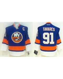 Islanders #91 John Tavares Light Blue Stitched Youth NHL Jersey