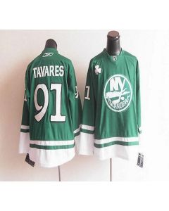 Islanders St Patty's Day #91 John Tavares Green Stitched Youth NHL Jersey