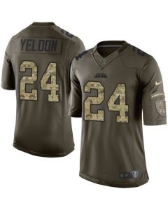 Jaguars #24 T.J. Yeldon Green Men's Stitched NFL Limited Salute to Service Jersey
