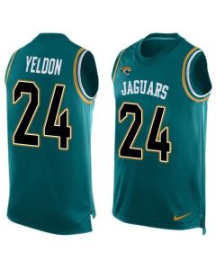 Jaguars #24 T.J. Yeldon Teal Green Team Color Men's Stitched NFL Limited Tank Top Jersey