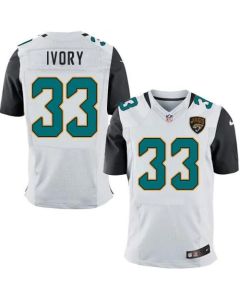 Jaguars #33 Chris Ivory White Men's Stitched NFL Elite Jersey