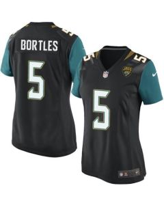 Jaguars #5 Blake Bortles Black Alternate Women's Stitched NFL Elite Jersey
