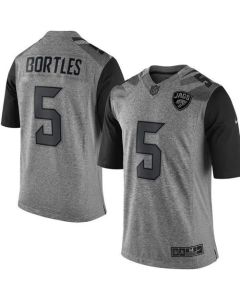 Jaguars #5 Blake Bortles Gray Men's Stitched NFL Limited Gridiron Gray Jersey