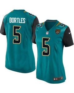 Jaguars #5 Blake Bortles Teal Green Team Color Women's Stitched NFL Elite Jersey