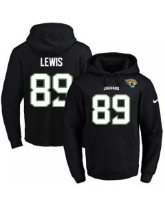 Jaguars #89 Marcedes Lewis Black Name & Number Pullover NFL Hoodie