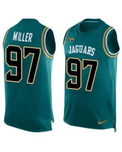 Jaguars #97 Roy Miller Teal Green Team Color Men's Stitched NFL Limited Tank Top Jersey