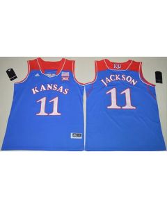 Jayhawks #11 Josh Jackson Royal Blue Basketball Authentic Stitched NCAA Jersey