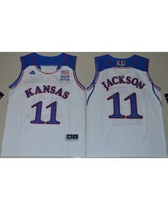 Jayhawks #11 Josh Jackson White Basketball Stitched Youth NCAA Jersey