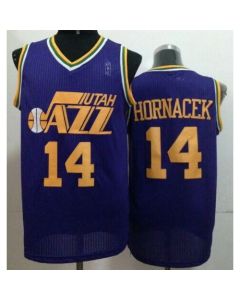 Jazz #14 Jeff Hornacek Purple Throwback Stitched NBA Jersey