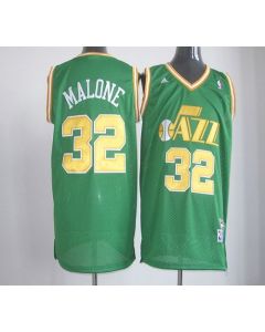 Jazz #32 Karl Malone Green Throwback Stitched NBA Jersey