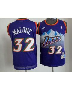 Jazz #32 Karl Malone Purple Throwback Stitched NBA Jersey