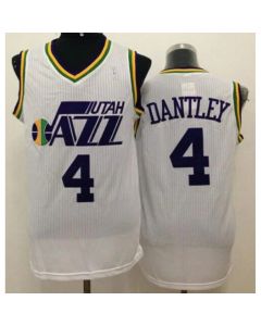 Jazz #4 Adrian Dantley White Throwback Stitched NBA Jersey