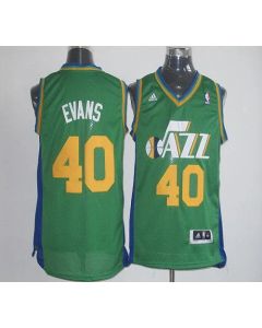 Jazz #40 Jeremy Evans Green Revolution 30 Stitched NBA Jersey
