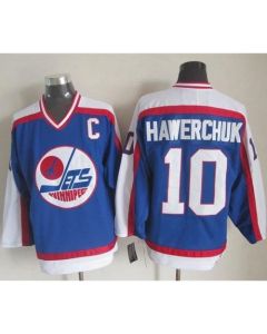 Jets #10 Dale Hawerchuk Blue/White CCM Throwback Stitched NHL Jersey