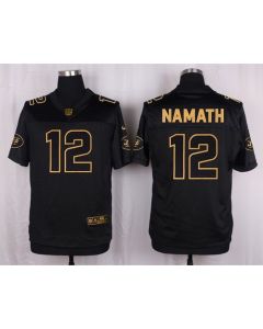 Jets #12 Joe Namath Black Men's Stitched NFL Elite Pro Line Gold Collection Jersey