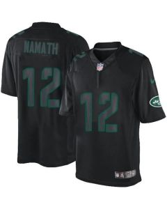 Jets #12 Joe Namath Black Men's Stitched NFL Impact Limited Jersey