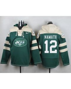 Jets #12 Joe Namath Green Player Pullover NFL Hoodie