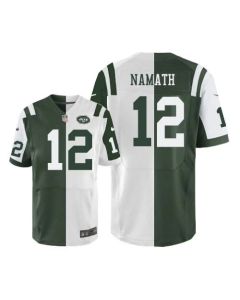 Jets #12 Joe Namath Green/White Men's Stitched NFL Elite Split Jersey