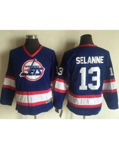 Jets #13 Teemu Selanne Light Blue CCM Throwback Stitched Youth NHL Jersey