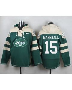 Jets #15 Brandon Marshall Green Player Pullover NFL Hoodie