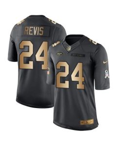 Jets #24 Darrelle Revis Black Men's Stitched NFL Limited Gold Salute To Service Jersey
