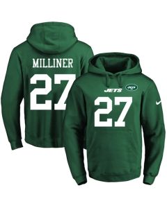 Jets #27 Dee Milliner Green Name & Number Pullover NFL Hoodie