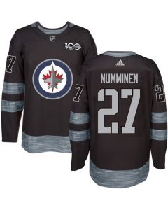 Jets #27 Teppo Numminen Black 1917-2017 100th Anniversary Stitched NHL Jersey