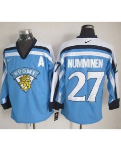 Jets #27 Teppo Numminen Light Blue Throwback Stitched NHL Jersey
