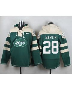 Jets #28 Curtis Martin Green Player Pullover NFL Hoodie