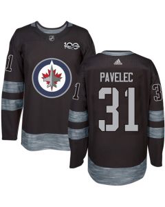 Jets #31 Ondrej Pavelec Black 1917-2017 100th Anniversary Stitched NHL Jersey