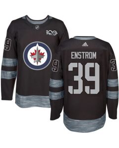 Jets #39 Tobias Enstrom Black 1917-2017 100th Anniversary Stitched NHL Jersey