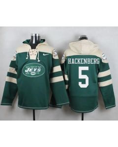 Jets #5 Christian Hackenberg Green Player Pullover NFL Hoodie