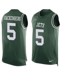 Jets #5 Christian Hackenberg Green Team Color Men's Stitched NFL Limited Tank Top Jersey
