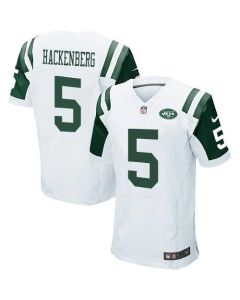 Jets #5 Christian Hackenberg White Men's Stitched NFL Elite Jersey