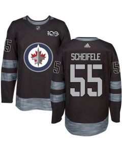 Jets #55 Mark Scheifele Black 1917-2017 100th Anniversary Stitched NHL Jersey