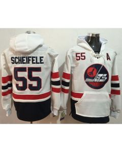 Jets #55 Mark Scheifele White Name & Number Pullover NHL Hoodie