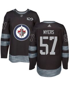 Jets #57 Tyler Myers Black 1917-2017 100th Anniversary Stitched NHL Jersey