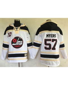 Jets #57 Tyler Myers White Sawyer Hooded Sweatshirt Stitched NHL Jersey