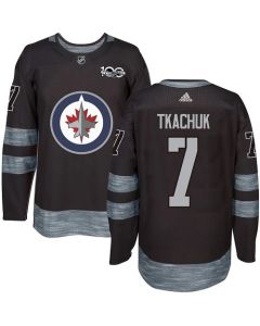 Jets #7 Keith Tkachuk Black 1917-2017 100th Anniversary Stitched NHL Jersey