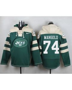 Jets #74 Nick Mangold Green Player Pullover NFL Hoodie