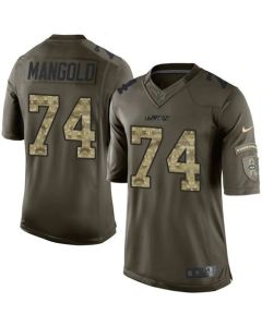 Jets #74 Nick Mangold Green Youth Stitched NFL Limited Salute to Service Jersey