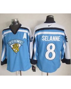 Jets #8 Teemu Selanne Light Blue Throwback Stitched NHL Jersey