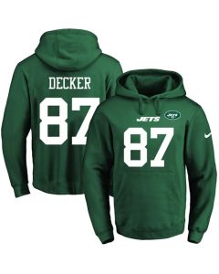 Jets #87 Eric Decker Green Name & Number Pullover NFL Hoodie