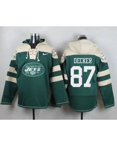 Jets #87 Eric Decker Green Player Pullover NFL Hoodie