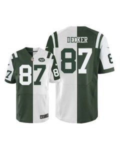 Jets #87 Eric Decker Green/White Men's Stitched NFL Elite Split Jersey