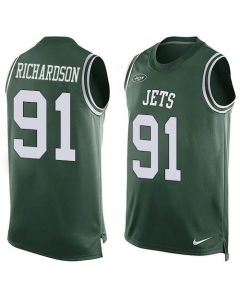 Jets #91 Sheldon Richardson Green Team Color Men's Stitched NFL Limited Tank Top Jersey