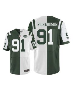 Jets #91 Sheldon Richardson Green/White Men's Stitched NFL Elite Split Jersey