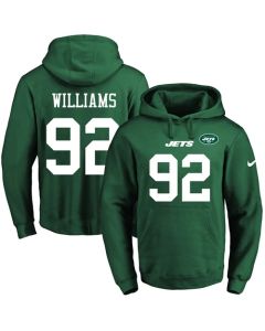 Jets #92 Leonard Williams Green Name & Number Pullover NFL Hoodie