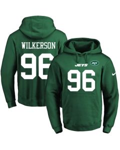 Jets #96 Muhammad Wilkerson Green Name & Number Pullover NFL Hoodie
